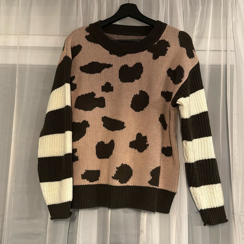 Cow print sweater